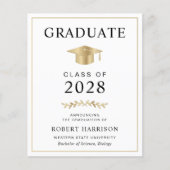 Budget Gold Grad Cap Foto Abschluss Ankündigung (Vorderseite)