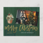 Budget Gold & Green Rustikale Weihnachten 4 Multi- (Vorderseite)