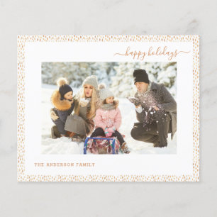 Budget Gold Happy Holiday Elegante 2 Foto-Karte