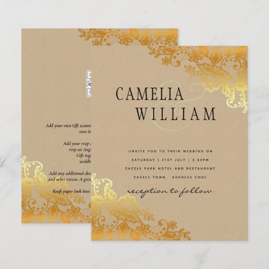 BUDGET Gold Lace Classic Ampersand Wedding (Vorne/Hinten)