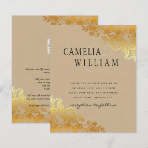 BUDGET Gold Lace Classic Ampersand Wedding
