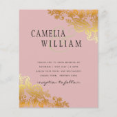 BUDGET Gold Lace Classic Ampersand Wedding Flyer (Vorne)