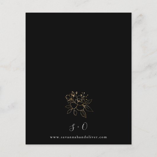 Budget Gold Lined Floral Black Wedding (Rückseite)