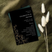 Budget Gold Lined Floral Hochzeit Zeremonie ME Bla Flyer