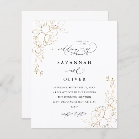 Budget Gold Lined Floral Wedding (Vorne/Hinten)