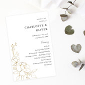 Budget Gold Lined Floral Wedding Zeremonie MEDIUM Flyer