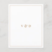 Budget Gold Minimalistisch Einfache Hochzeitseinla (Rückseite)