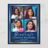 Budget Gold Minimalistisch Foto Graduate Ankündigu (Vorderseite)