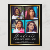 Budget Gold Minimalistisch Foto Graduate Ankündigu (Vorderseite)