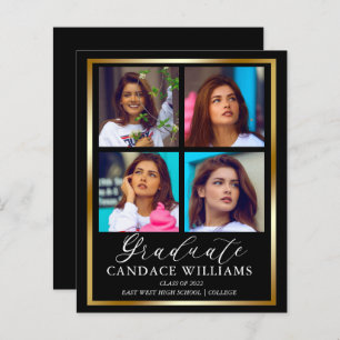 Budget Gold Minimalistisch Foto Graduate Ankündigu