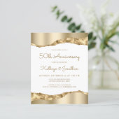 Budget Gold Mirror Foil 50th Anniversary Invite (Stehend Vorderseite)