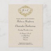 Budget Gold Mit Monogramm Wappen Hochzeit Einladun Flyer (Vorne)