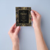 Budget Gold Poinsettias Weihnachts-Einladung Flyer (Gruppe)