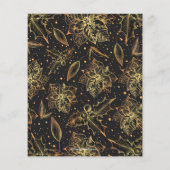 Budget Gold Poinsettias Weihnachtseinladungen (Rückseite)