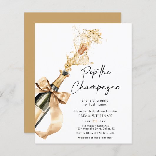 Budget Gold Pop Das Champagner-Brautparty (Vorne/Hinten)