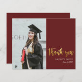 BUDGET Gold Red Modern Foto Abschluss Vielen Dank (Vorne/Hinten)