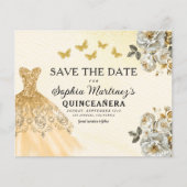 Budget Gold Save the Date Geburtstag Quinceanera (Vorderseite)