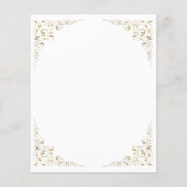 Budget Gold Schriftzug Foliage Hochzeitsmenü (Rückseite)