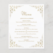 Budget Gold Schriftzug Foliage Hochzeitsmenü (Vorderseite)