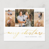 Budget Gold Script 5 Foto Collage Frohe Weihnachte (Vorderseite)