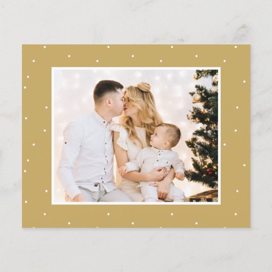 Budget Gold Script 5 Foto Collage Weihnachtskarte (Rückseite)