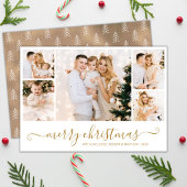 Budget Gold Script 5 Foto Collage Weihnachtskarte