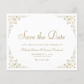 Budget Gold Script Botanischer Rahmen Save the Dat (Vorderseite)