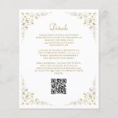 Budget Gold Script Foliage QR Code Wedite Einladun (Rückseite)