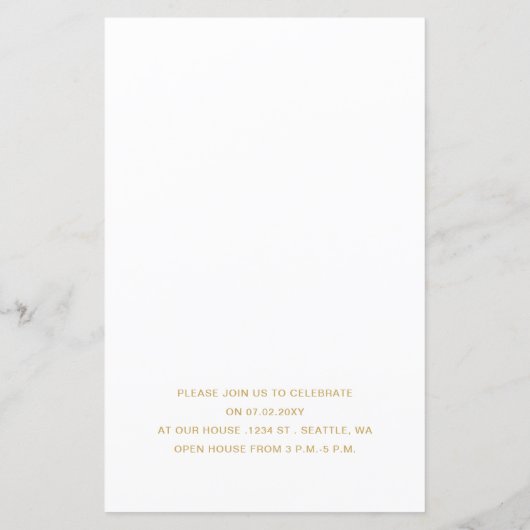 Budget Gold Script Foto Abschluss Ankündigung (Rückseite)