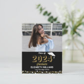 Budget Gold Script Foto Abschluss Ankündigung (Stehend Vorderseite)