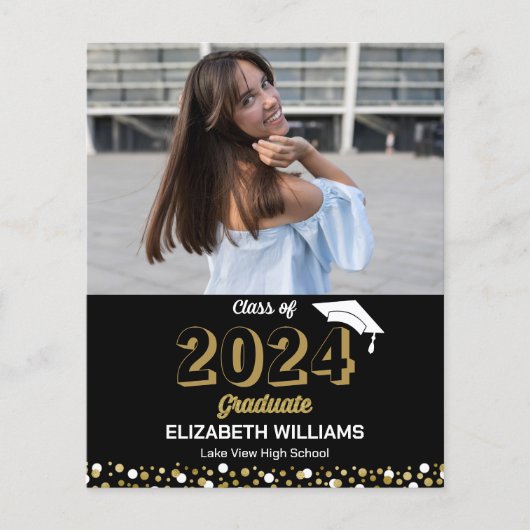 Budget Gold Script Foto Abschluss Ankündigung (Vorderseite)