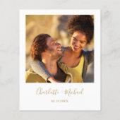 Budget Gold Script Foto Einladung Hochzeitsfeiern (Rückseite)