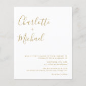 Budget Gold Script Foto Einladung Hochzeitsfeiern (Vorderseite)