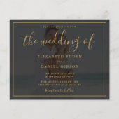 Budget Gold Script Foto Einladung Hochzeitsfeiern (Vorderseite)
