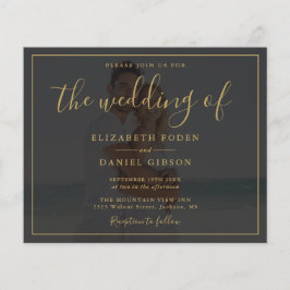 Budget Gold Script Foto Einladung Hochzeitsfeiern