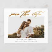 Budget Gold Script-Foto Save the Date (Vorderseite)