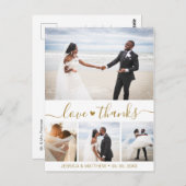 Budget Gold Script Pic Hochzeit Vielen Dank Postca Postkarte (Vorne/Hinten)