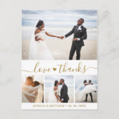 Budget Gold Script Pic Hochzeit Vielen Dank Postca Postkarte (Vorderseite)