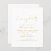 Budget Gold Script QR Abend Party Hochzeit Einladu (Vorne/Hinten)