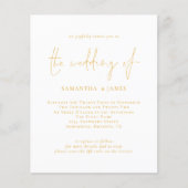 Budget Gold Script QR Code Einladung Hochzeitsfeie (Vorderseite)