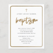 Budget Gold Script religiöse Taufen Einladung (Vorderseite)