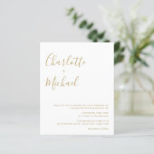 Budget Gold Signature Script Einladung (Stehend Vorderseite)