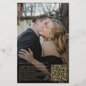 Budget Gold Skript QR Foto Hochzeit Einladung Flyer (Hinten)
