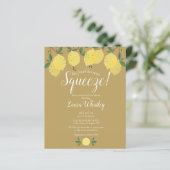 Budget Gold Squeeze Lemon Brautparty Einladung (Stehend Vorderseite)