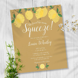 Budget Gold Squeeze Lemon Brautparty Einladung