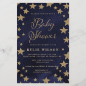 Budget Gold Stars Kinderdusche Einladung (Vorderseite)