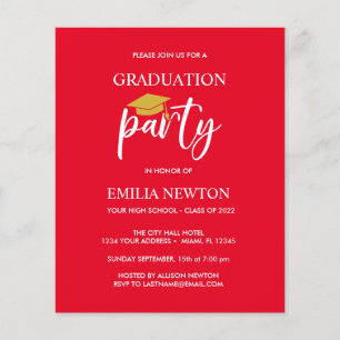 Budget Gold Tassel Graduation Cap rotes Party
