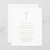 Budget Gold Text Cross Erste heilige Kommune (Vorne/Hinten)