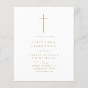 Budget Gold Text Cross Erste heilige Kommune