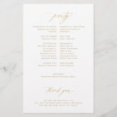 Budget Gold Typografie einfache Hochzeitsprogramm (Hinten)